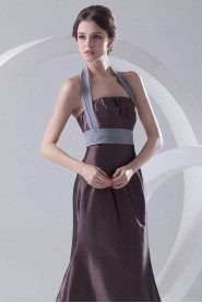 Taffeta Strapless A Line Floor Length Dress with Sash