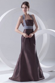 Taffeta Strapless A Line Floor Length Dress with Sash