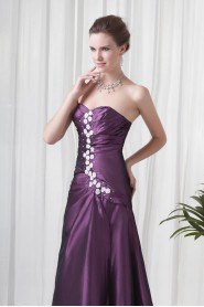 Taffeta Sweetheart A Line Floor Length Dress with Embroidery
