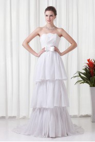 Chiffon Strapless Empire Dress with Sash