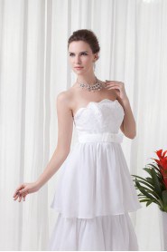 Chiffon Strapless Empire Dress with Sash