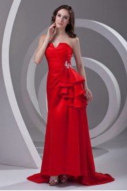 Satin Strapless Sheath Dress with Sequins