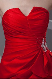 Satin Strapless Sheath Dress with Sequins