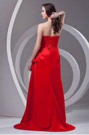 Satin Strapless Sheath Dress with Sequins