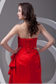 Satin Strapless Sheath Dress with Sequins