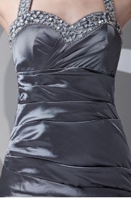 Taffeta Halter A Line Dress with Sequins