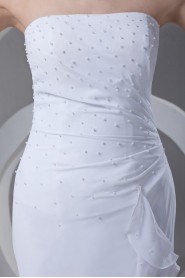 Chiffon Strapless Mermaid Dress with Embroidery