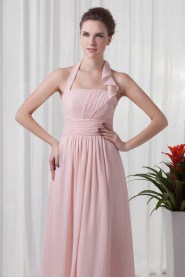 Chiffon Halter Column Dress