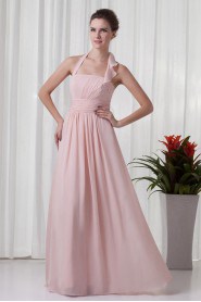 Chiffon Halter Column Dress