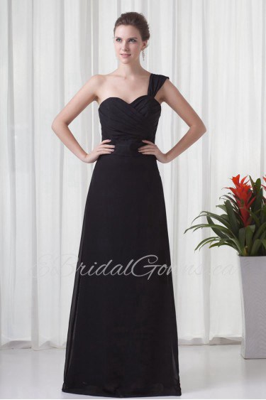 Chiffon Sweetheart A Line Dress with Crisscross Ruched Bodice