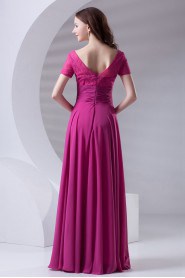 Chiffon Square Column Dress with Sash