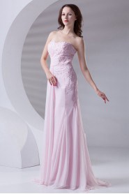 Chiffon Sweetheart Sheath Dress with Embroidery