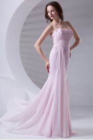 Chiffon Sweetheart Sheath Dress with Embroidery