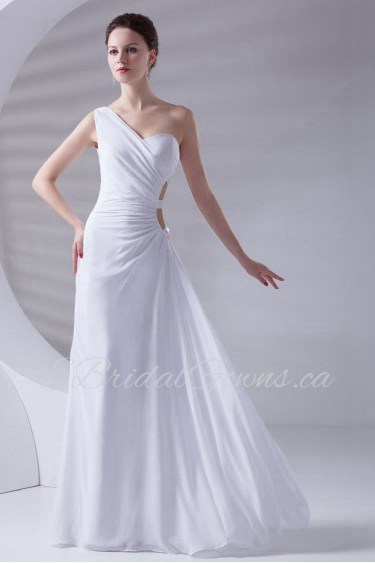 Chiffon One Shoulder Sheath Asymmetrical Dress