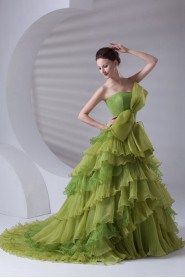 Organza Strapless A Line Dress