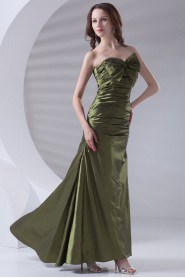Taffeta Strapless A Line Dress with Directionally Ruched Bodice