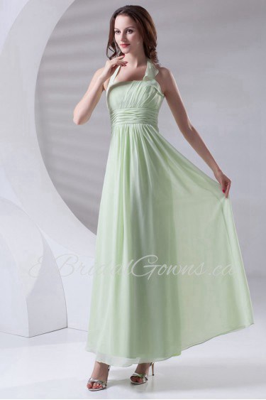 Chiffon Halter Column Dress