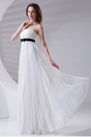 Chiffon Strapless Column Dress with Sash