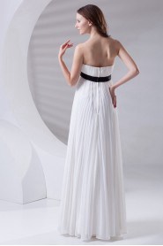 Chiffon Strapless Column Dress with Sash