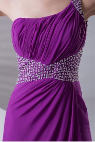 Chiffon One Shoulder A Line Dress with Sequins