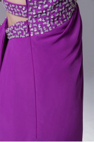 Chiffon One Shoulder A Line Dress with Sequins