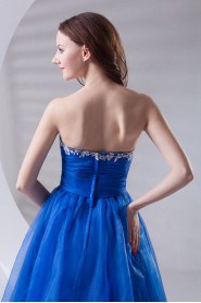 Organza Sweetheart A Line Dress with Embroidery