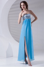 Chiffon Strapless Column Dress