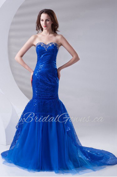 Lace Sweetheart Mermaid Dress with Sequins