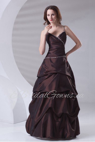 Taffeta A Line Dress with Sequins