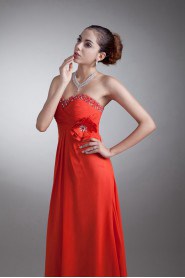 Chiffon Sweetheart Coloum Dress with Sequins