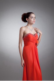 Chiffon Sweetheart Coloum Dress with Sequins