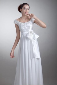 Taffeta and Chiffon Scoop A Line Dress