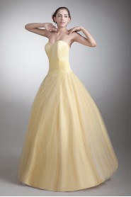 Satin and Net Sweetheart Ball Gown