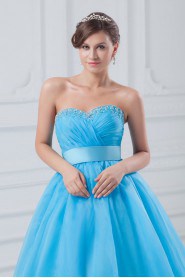 Organza Sweetheart A Line Dress with Embroidery