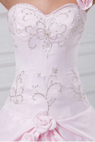 Satin Sweetheart Ball Gown with Embroidery