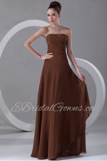 Chiffon Strapless Column Dress