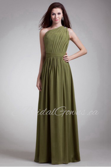 Chiffon Asymmetrical Column Dress