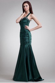 Satin Halter Sheath Dress with Embroidery