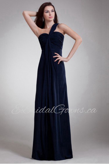 Chiffon One Shoulder Column Dress