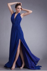 Chiffon Halter Column Dress