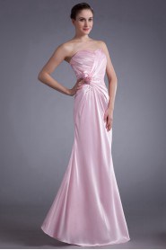 Silk Sweetheart Sheath Dress with Hand-made Flower