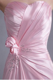 Silk Sweetheart Sheath Dress with Hand-made Flower