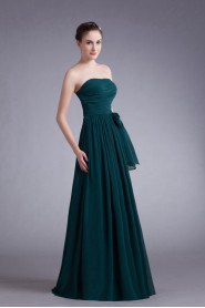 Chiffon Strapless A Line Dress with Sash