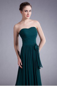 Chiffon Strapless A Line Dress with Sash