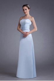 Satin Strapless A Line Dress