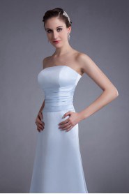 Satin Strapless A Line Dress