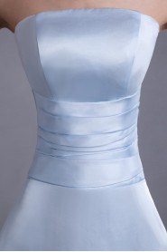 Satin Strapless A Line Dress