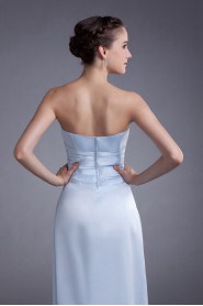 Satin Strapless A Line Dress