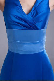 Satin V-Neck Sheath Dress