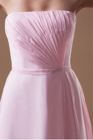 Chiffon Strapless Knee Length Dress